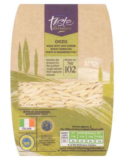 Sainsbury's Taste the Difference Orzo Wheat Semolina Pasta (500g)