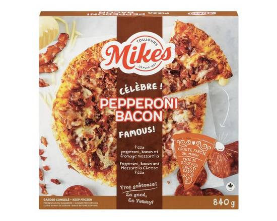 Mikes · Pepperoni bacon (Surgelée 840 g) - Pepperoni bacon stuffed crust pizza (840 g)