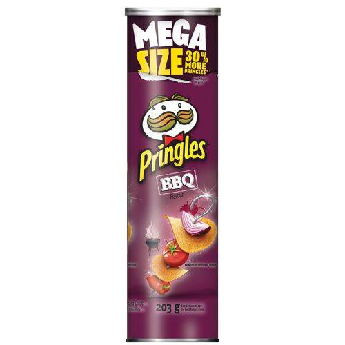 Pringles méga format de croustilles à saveur de bbq (202 g) - mega can bbq flavour (202 g)