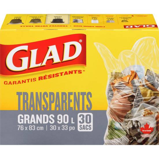Glad Easy-Tie Bags Large Clear (30 units)