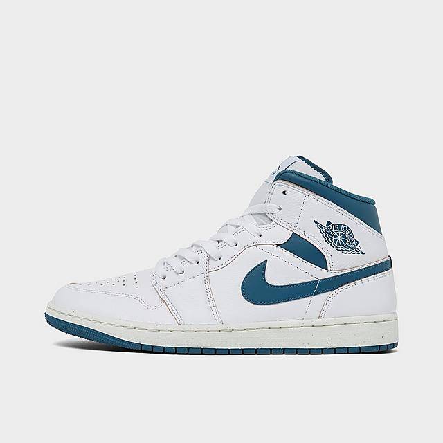 Nike Men's Air Jordan 1 Mid Se Casual Shoes (size 10/white-industrial blue-sail)