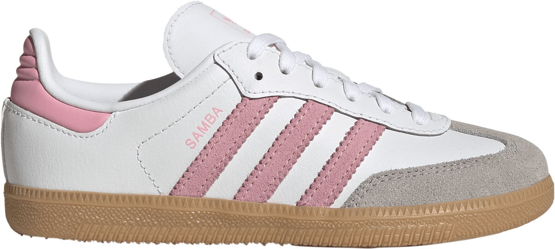 Adidas Kids' Preschool Samba OG Shoes (White/Light Pink/Gum, 2.5)
