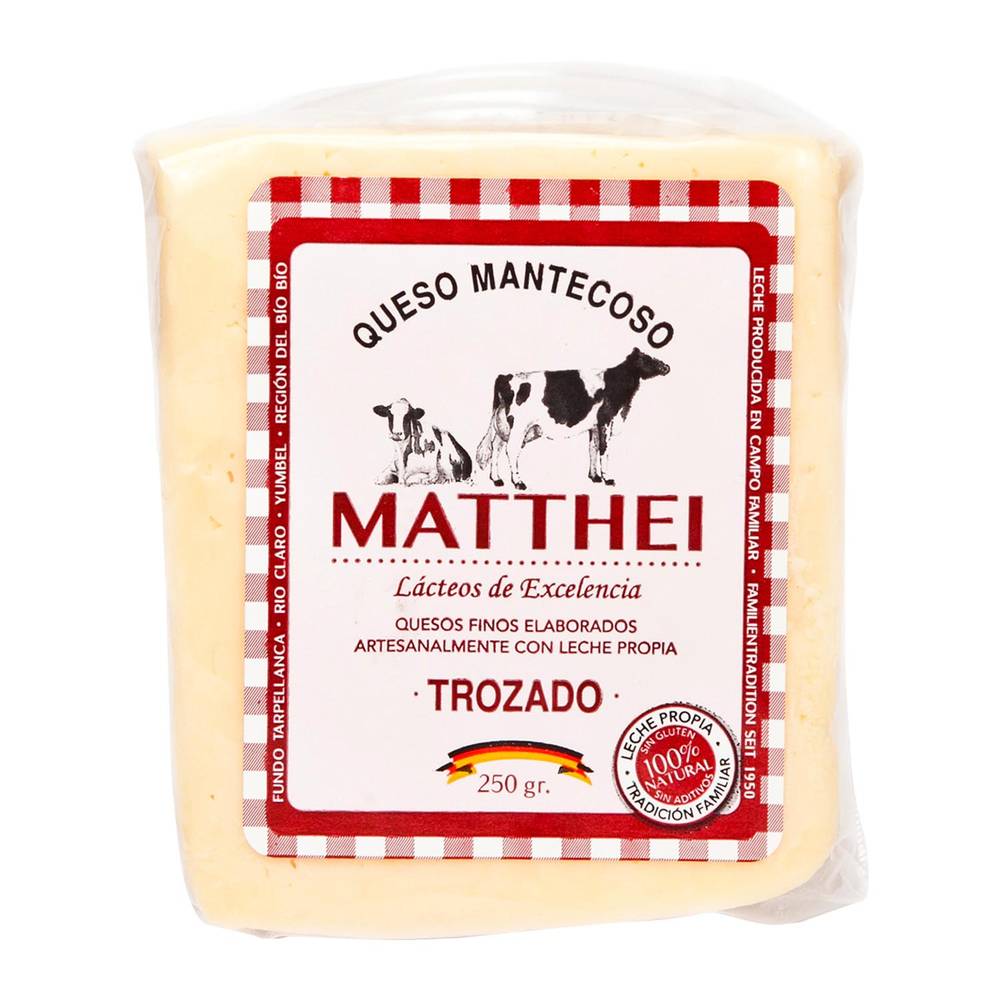Matthei queso mantecoso trozado (250 g)