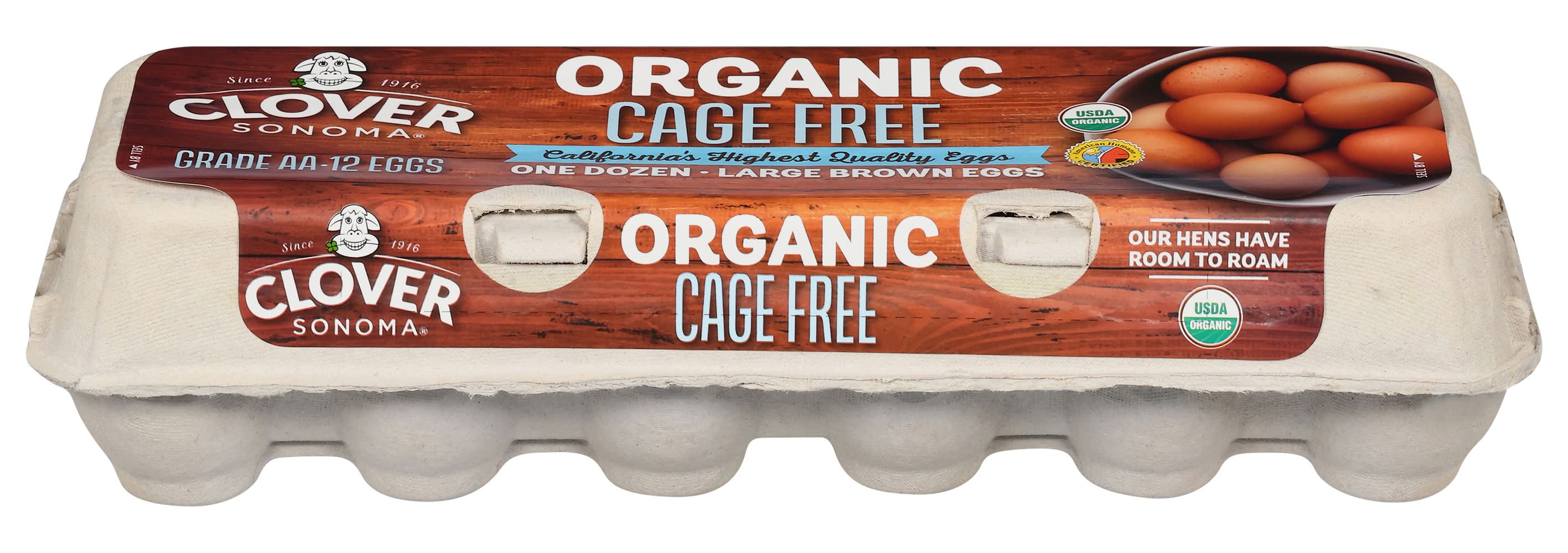 Clover Sonoma Organic Brown Eggs, Large (1.92 oz, 12 ct)