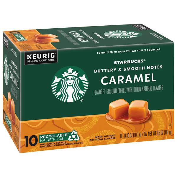 Starbucks Caramel Ground Coffee Keurig K-Cups 10-0.35 oz ea