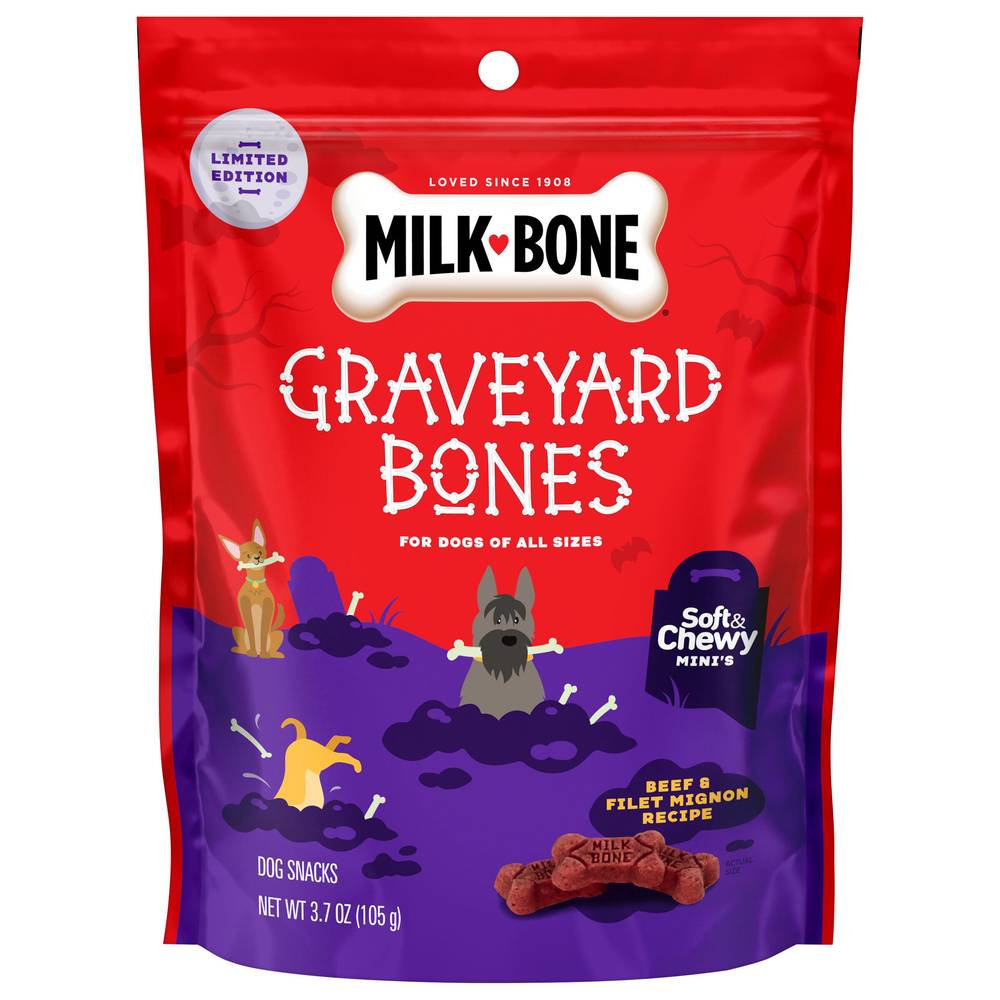 Milk-Bone Graveyard Bones Soft & Chewy Mini’s Halloween Dog Treats (3.7 oz)