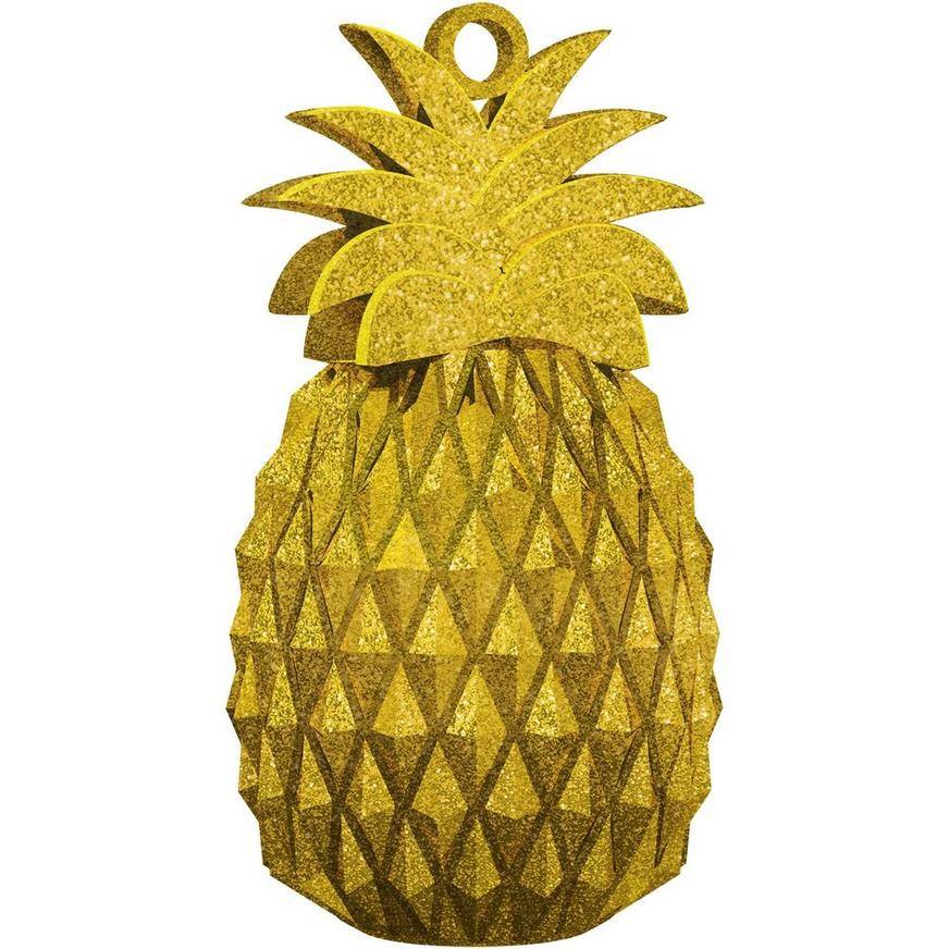 Uninflated Glitter Gold Pineapple Balloon Weight, 6oz