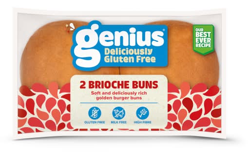 Genius Brioche Style Burger Buns (2 pack)