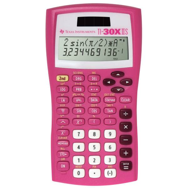 Texas Instrument 10-digit Solar Scientific Calculator, Ti-30Xiis (pink)