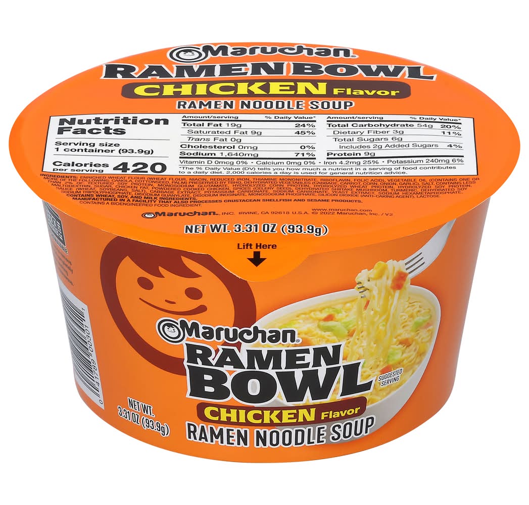 Maruchan Ramen Noodle Soup Bowl, Chicken (3.31 oz)
