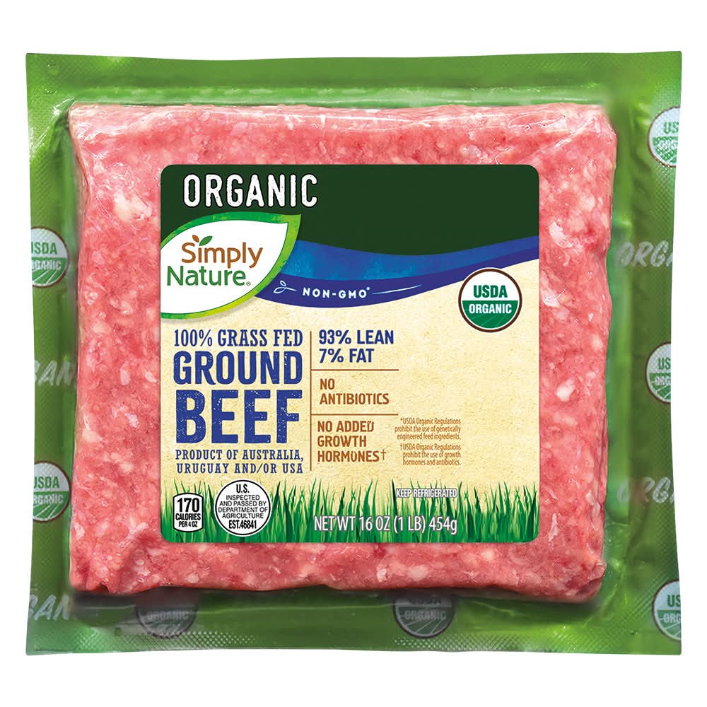 Simply Nature Organic Grass Fed 93/07 Ground Beef