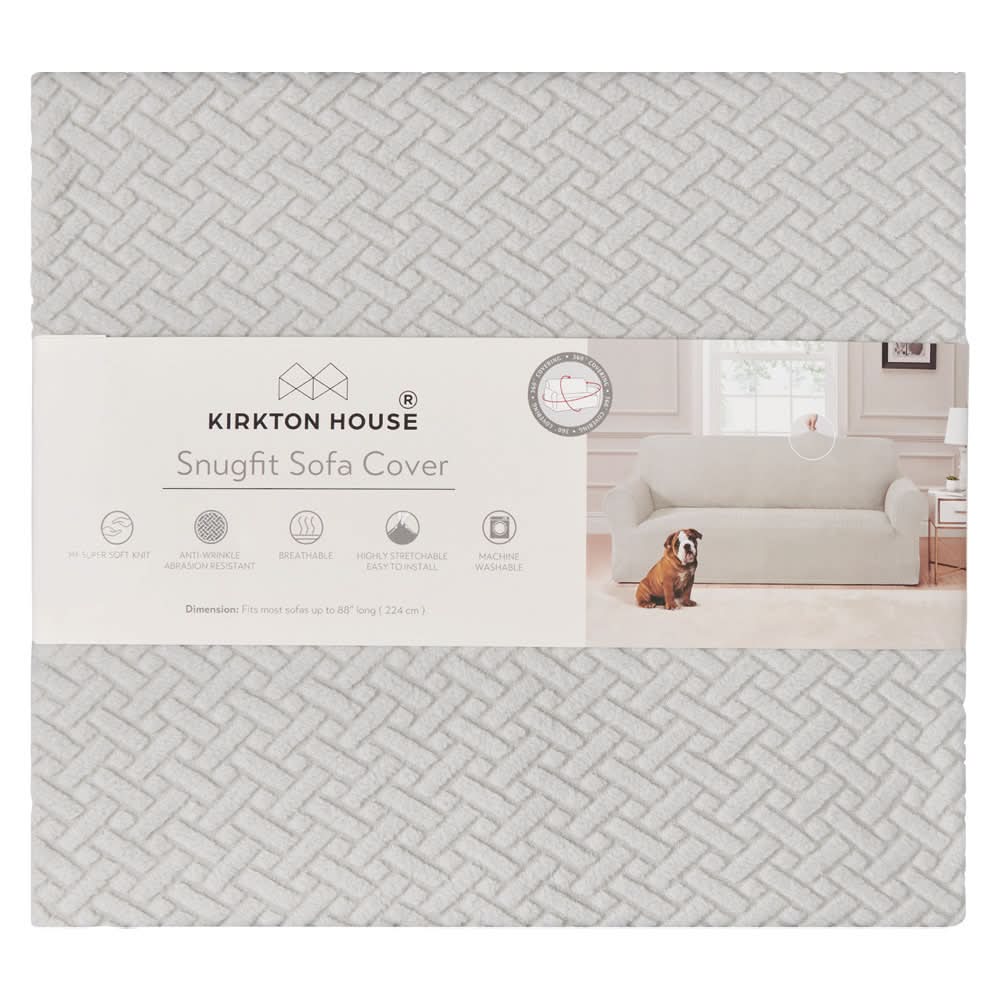 Kirkton House Snugfit Sofa Cover, 88 in, Light Gray