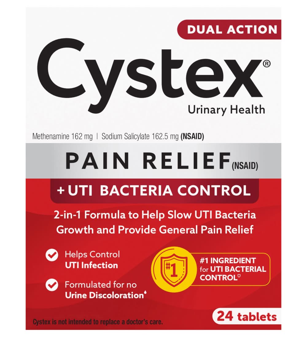 Cystex Max Strength Bacteria Control Uti Pain Relief Tablets 162 mg (24 ct)