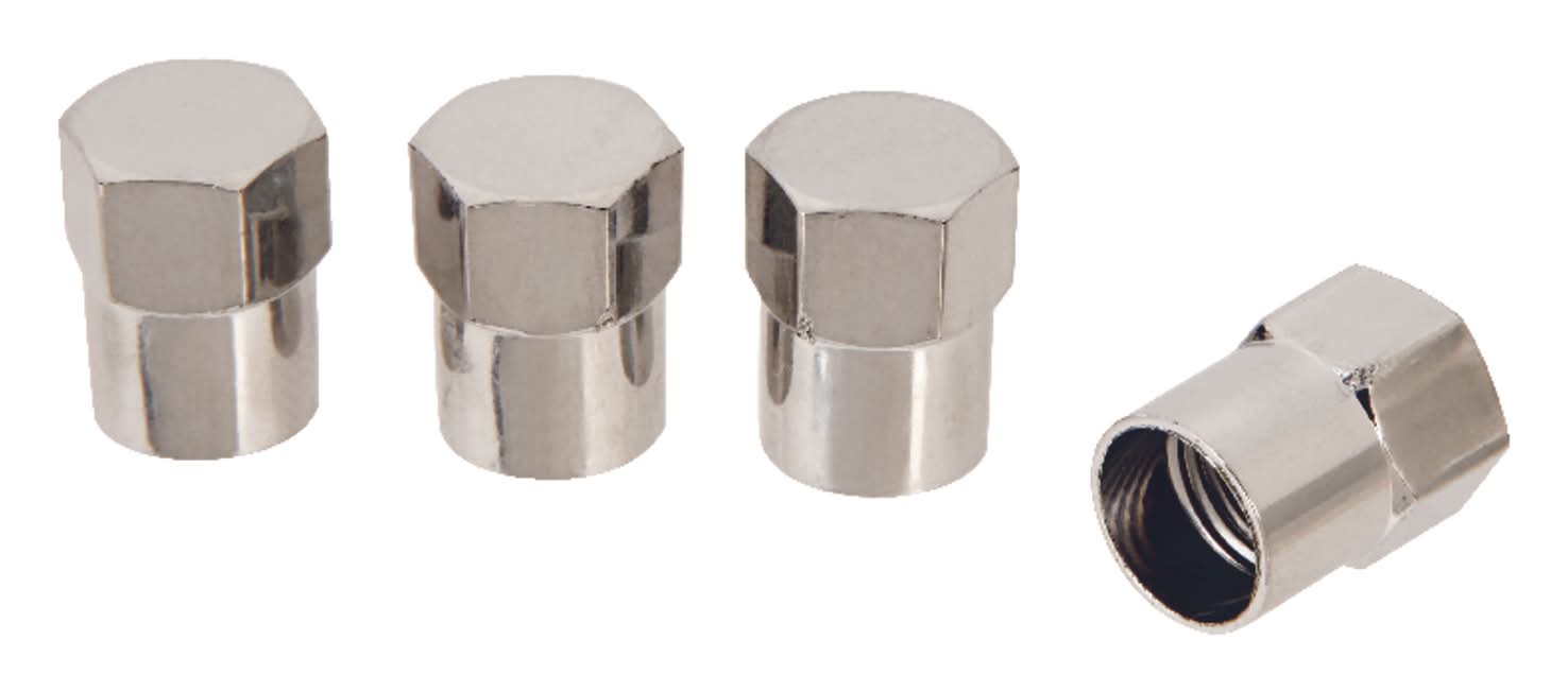Slime Chrome Tire Valve Caps Silver