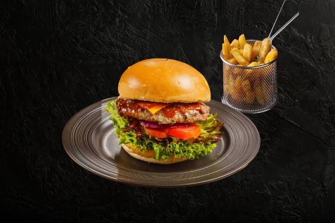 經典起司牛肉堡餐 Classic cheese beef burger set