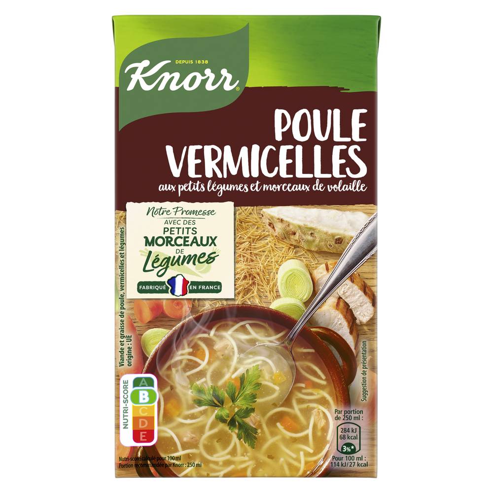 Knorr - Soupe de poule aux vermicelles avec petits légumes et morceaux de volaille (1L)