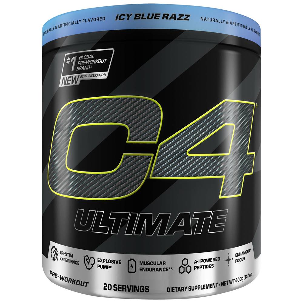 C4 Ultimate Pre-Workout - Icy Blue Razz (14.1 Oz. / 20 Servings)
