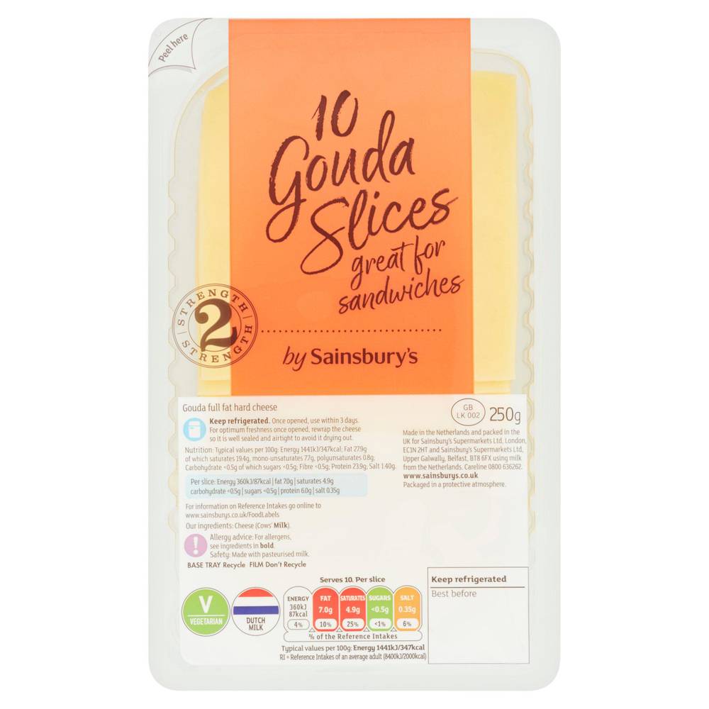 SAVE £0.85 Sainsbury's Gouda Cheese Slices 250g