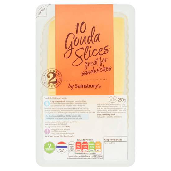 Sainsbury's Gouda Cheese Slices 250g
