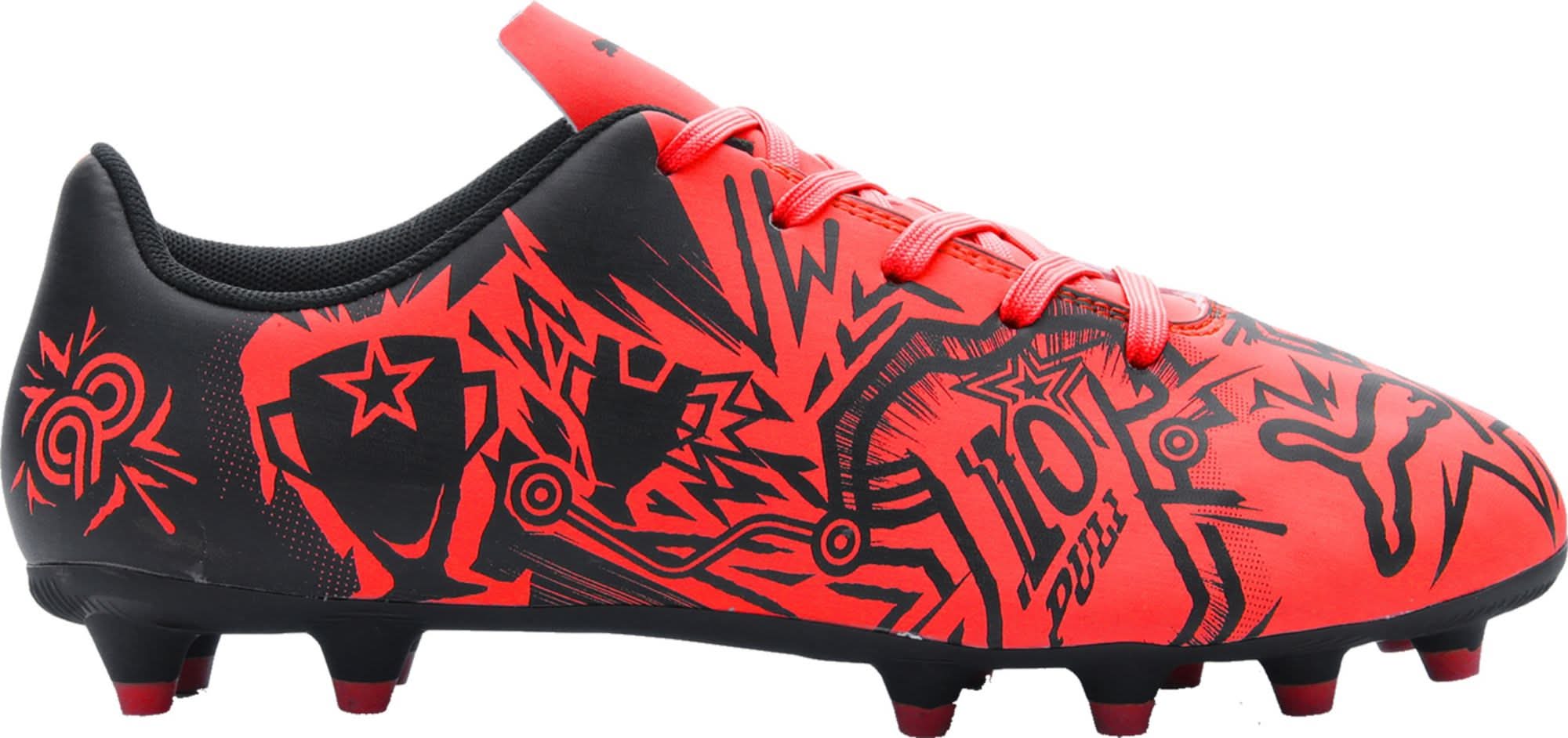 PUMA x PULISIC Kids' Tacto II FG Soccer Cleats (Red/Black, 13.0K)