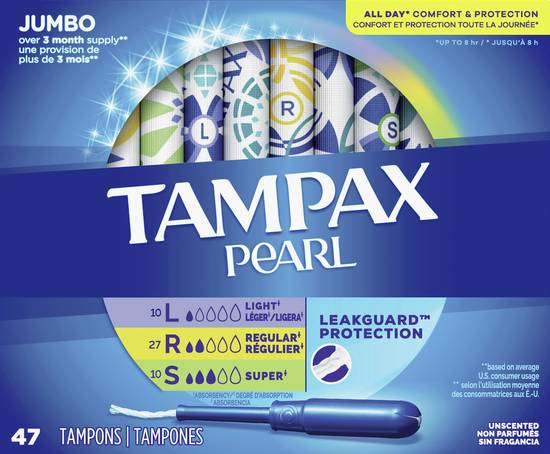 Tampax Pearl Mixed Sizes Tampons (47 tampons)