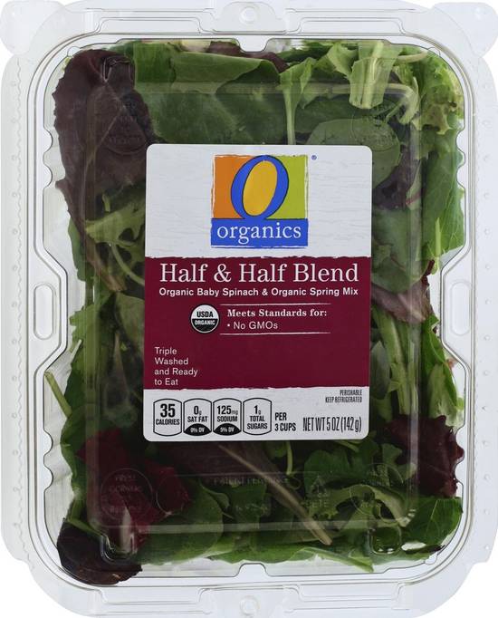 Order O Organics · Organic Half & Half Blend Spring Mix & Baby Spinach (5 oz) food online from Safeway store, Eureka on bringmethat.com