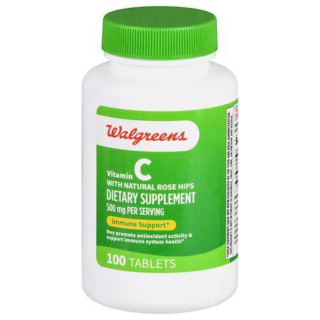 Walgreens Vitamin C With Natural Rose Hips 500mg Dietary Supplement (100 ct)