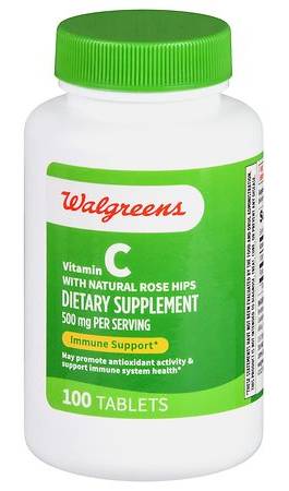 Walgreens Vitamin C With Natural Rose Hips 500mg Dietary Supplement