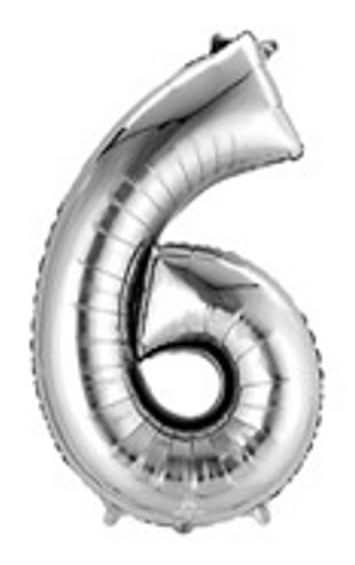 34'' Silver Number 6 Balloon