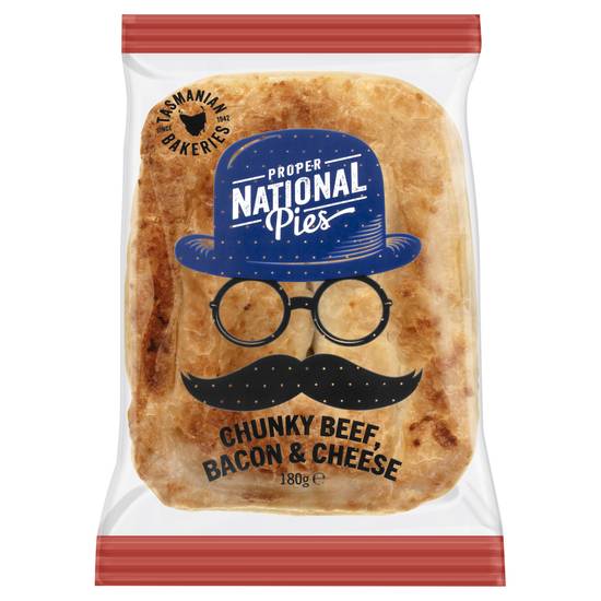 Proper National Pies Frozen Beef, Bacon & Cheese Pie (180g)