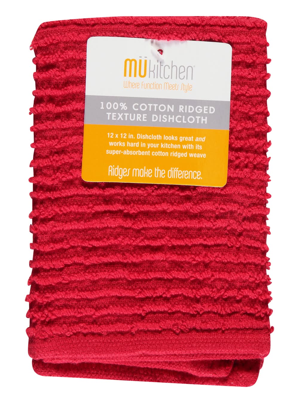 MÜkitchen Ruby 100% Cotton Ridged Texture Dishcloth