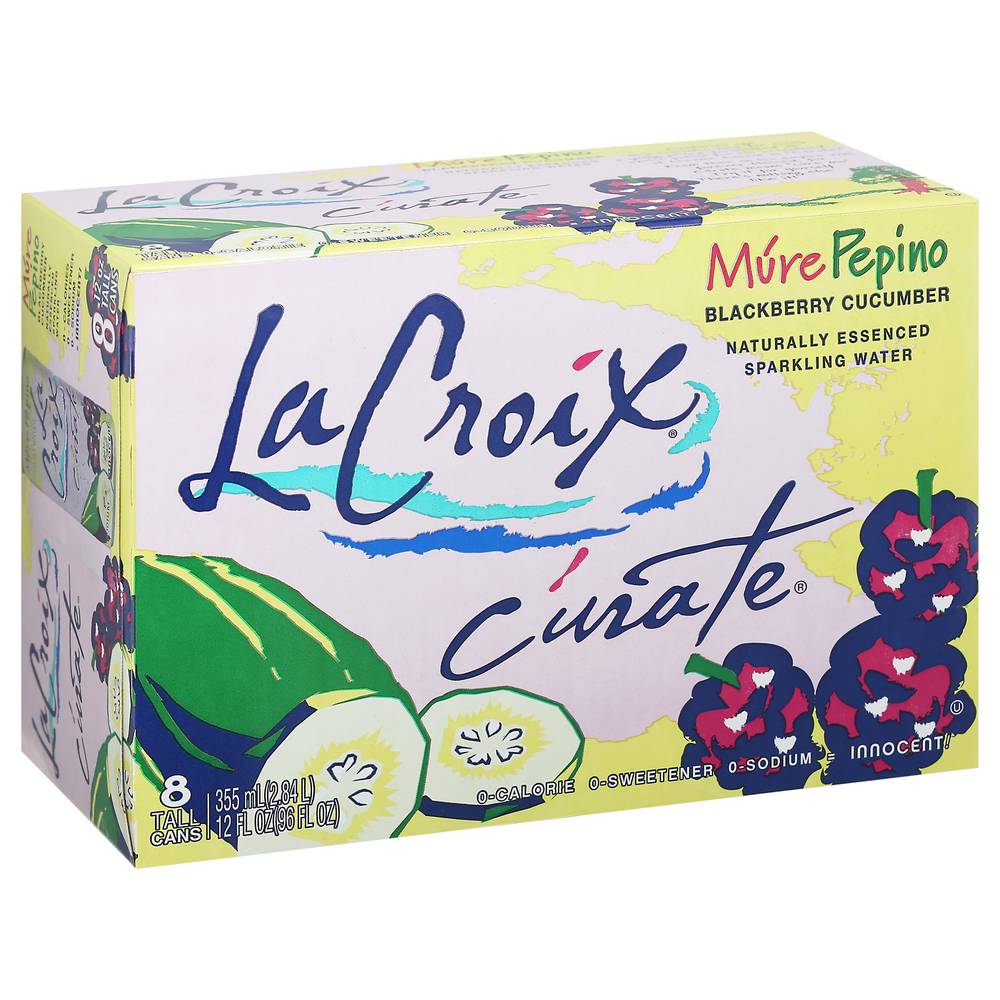 LaCroix Curate Blackberry Cucumber Sparkling Water (8 x 12 fl oz)