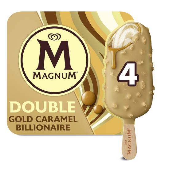 Magnum - Glace bâtonnet double gold caramel billionaire (4 pièces)