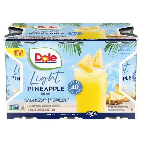Dole Pineapple Light Juice Drink 6/6 oz