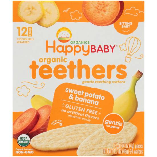 HappyBaby Sweet Potato & Banana Organic Teethers, 12CT, .14oz Each