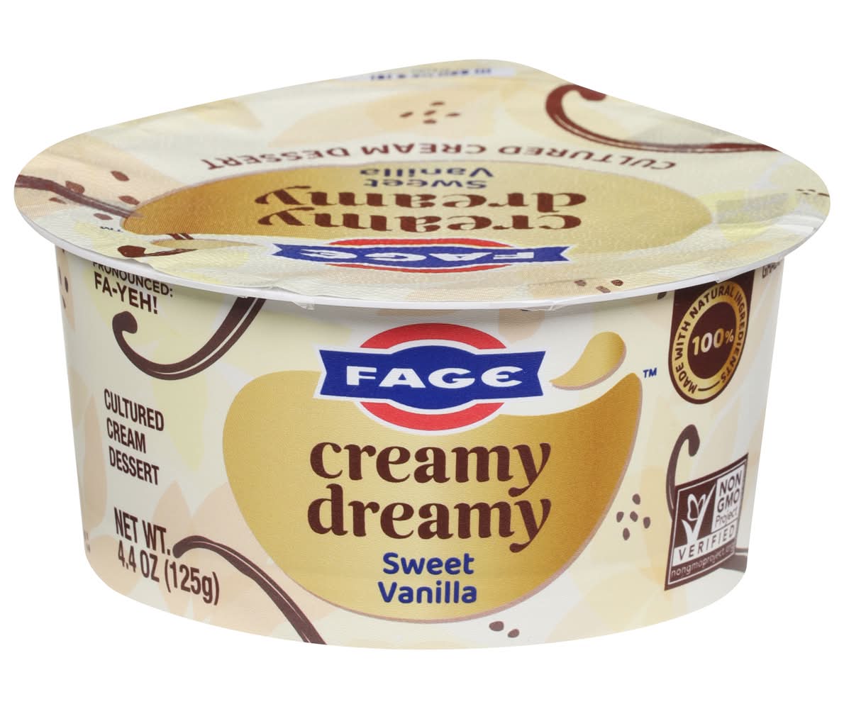 FAGE Creamy Dreamy Cultured Creme, Sweet Vanilla (4.4 oz)