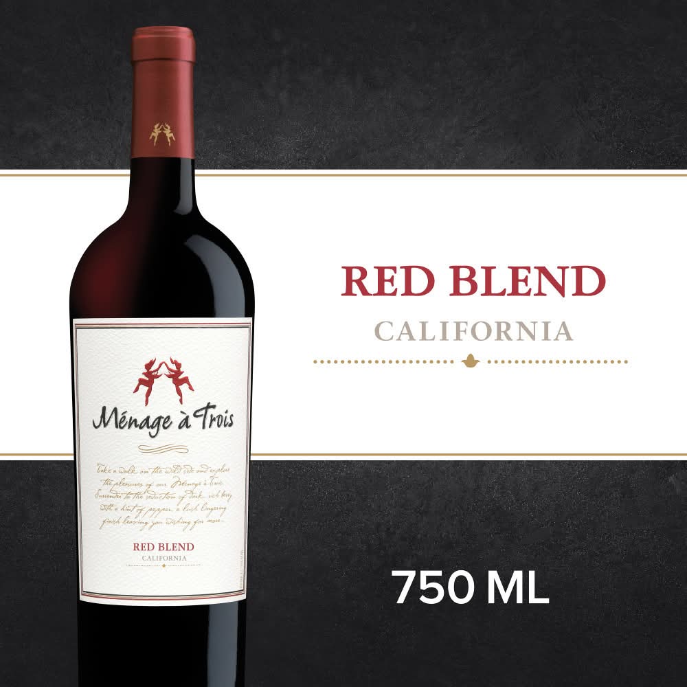 Ménage à Trois California Red Blend Wine, 2020 (750 ml)