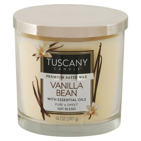 Tuscany Candle Premium Satin Wax Vanilla Bean Candle With Essential Oils