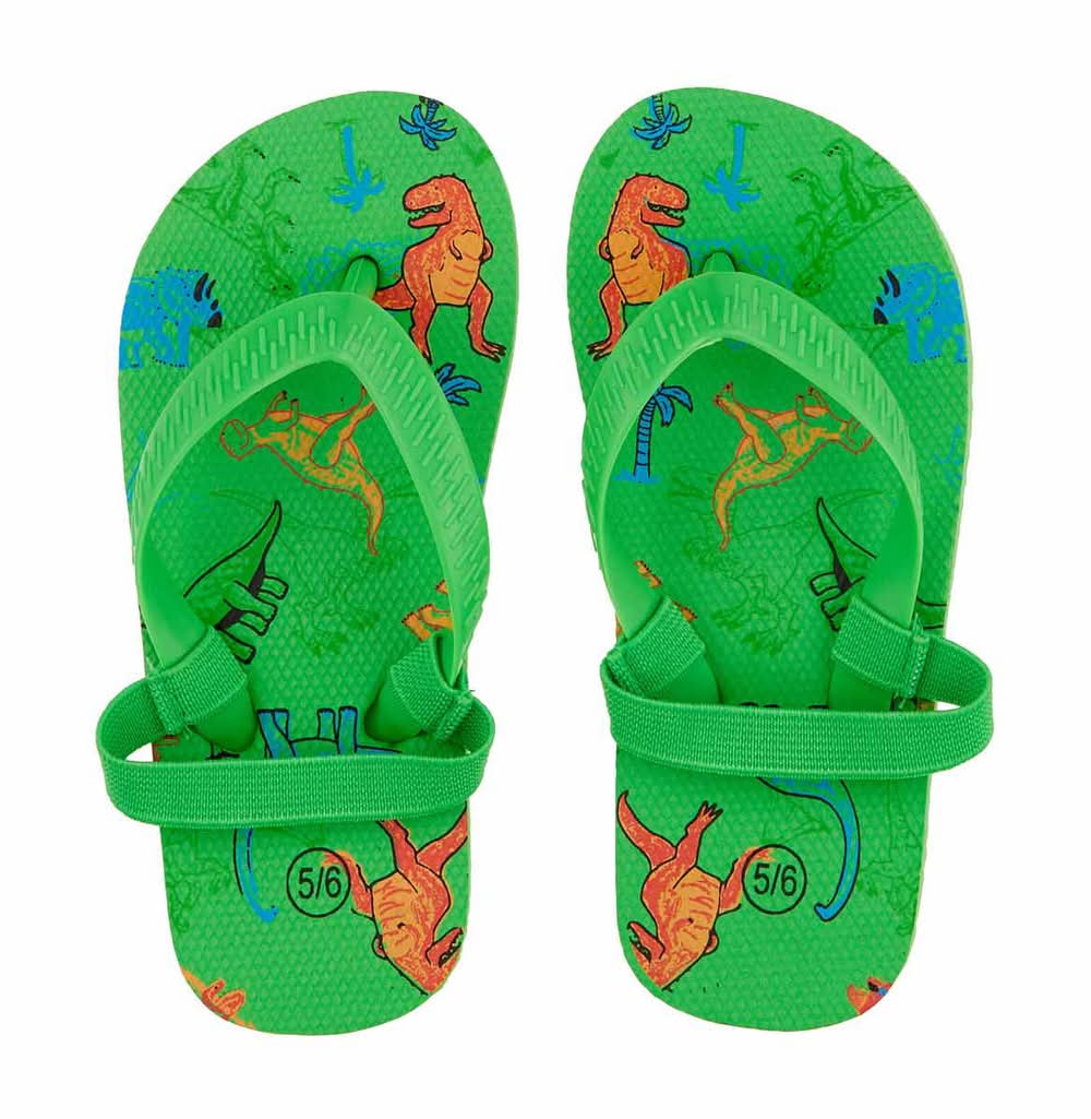 Summer Toddler Boys Dinosaur Printed Flip Flops Small