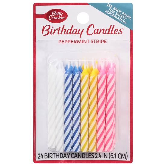 Betty Crocker Peppermint Stripe Birthday Candles (24 ct)
