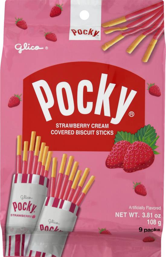Glico Pocky Strawberry Cream Sticks (9 ct)