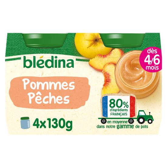 Bledina - Blédina compote bébé fruits pommes et pêches dès 4 à 6