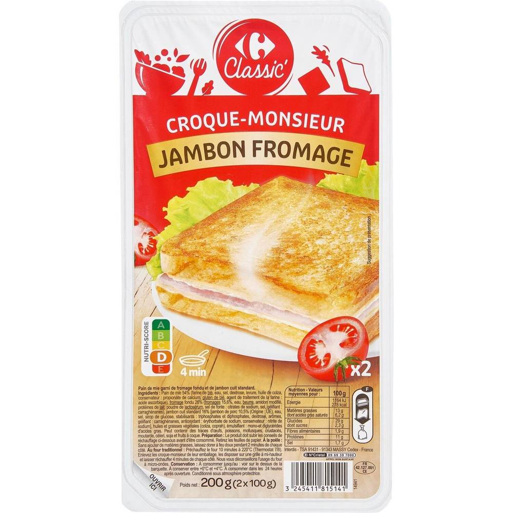 Carrefour Classic' - Croque monsieur jambon fromage