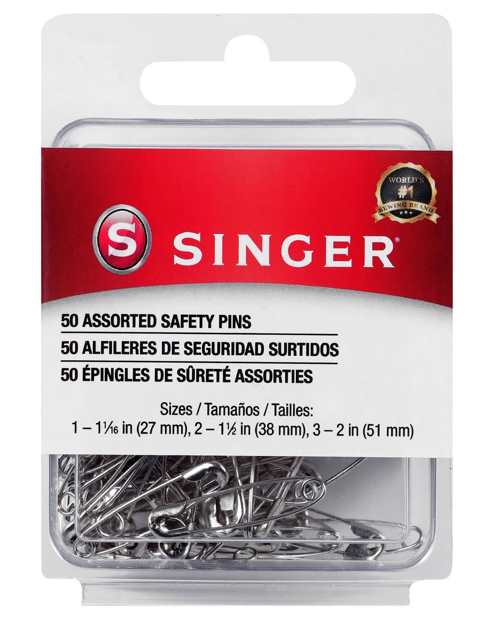 Singer Assorted Safety Pins (0.1 lbs, 50 ct)