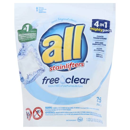 All Free Clear For Sensitive Skin Laundry Detergent (25 ct)
