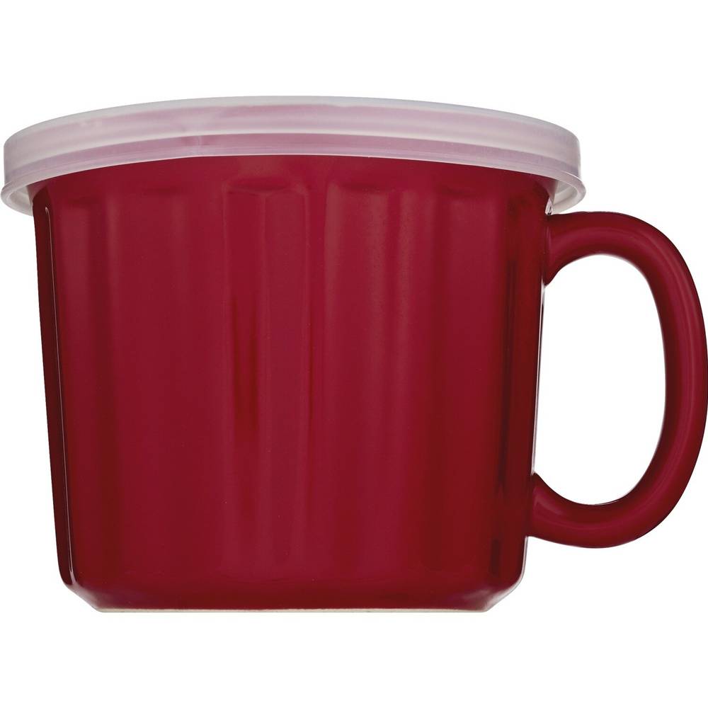 Good Cook Red Ceramic Mug With Lid