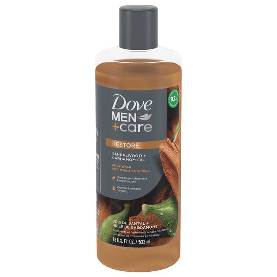Dove Men + Care Restoring Sandalwood + Cardamom Oil Hydrating Body Wash
