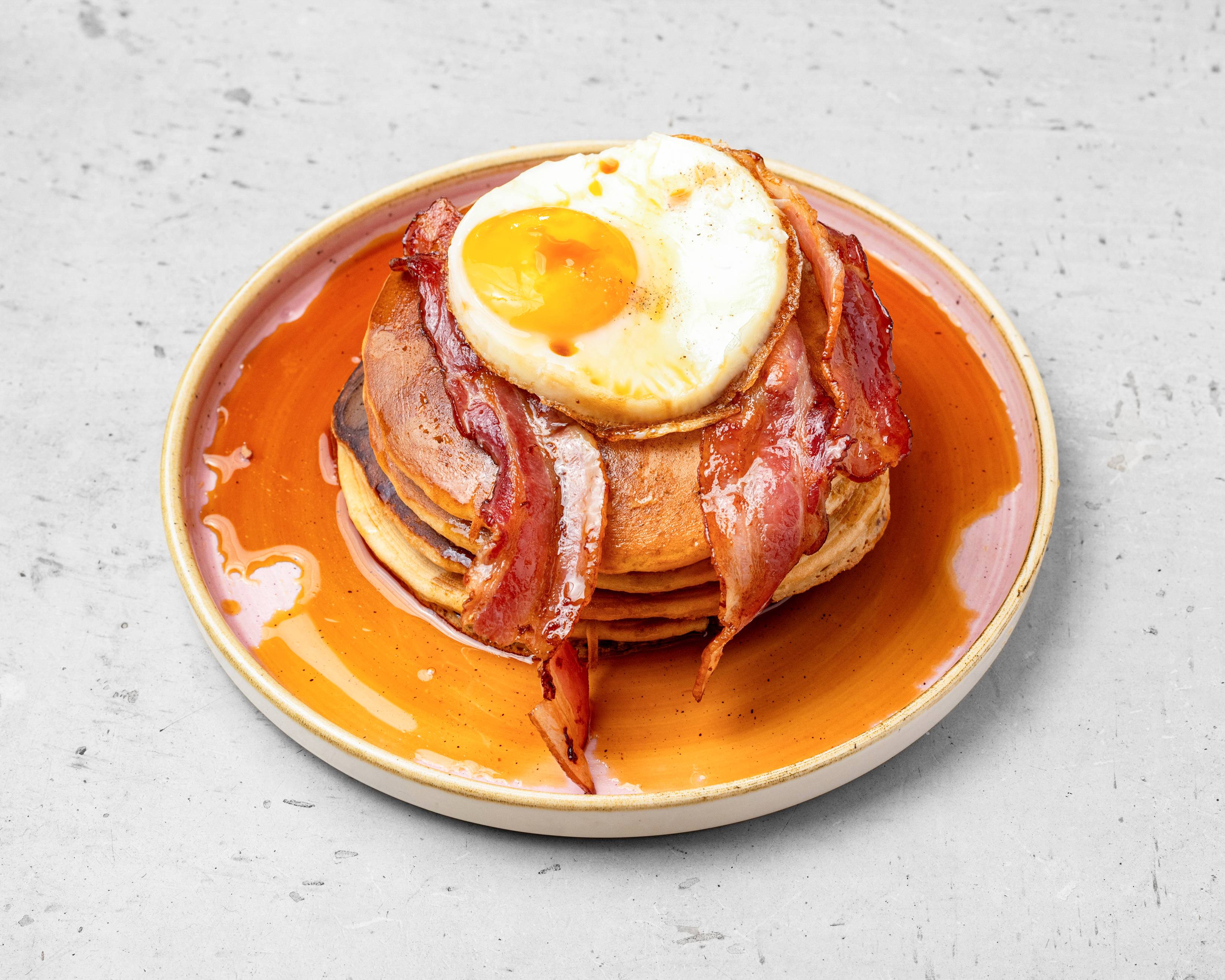 🥓🍳 PANCAKES BACON & EGG