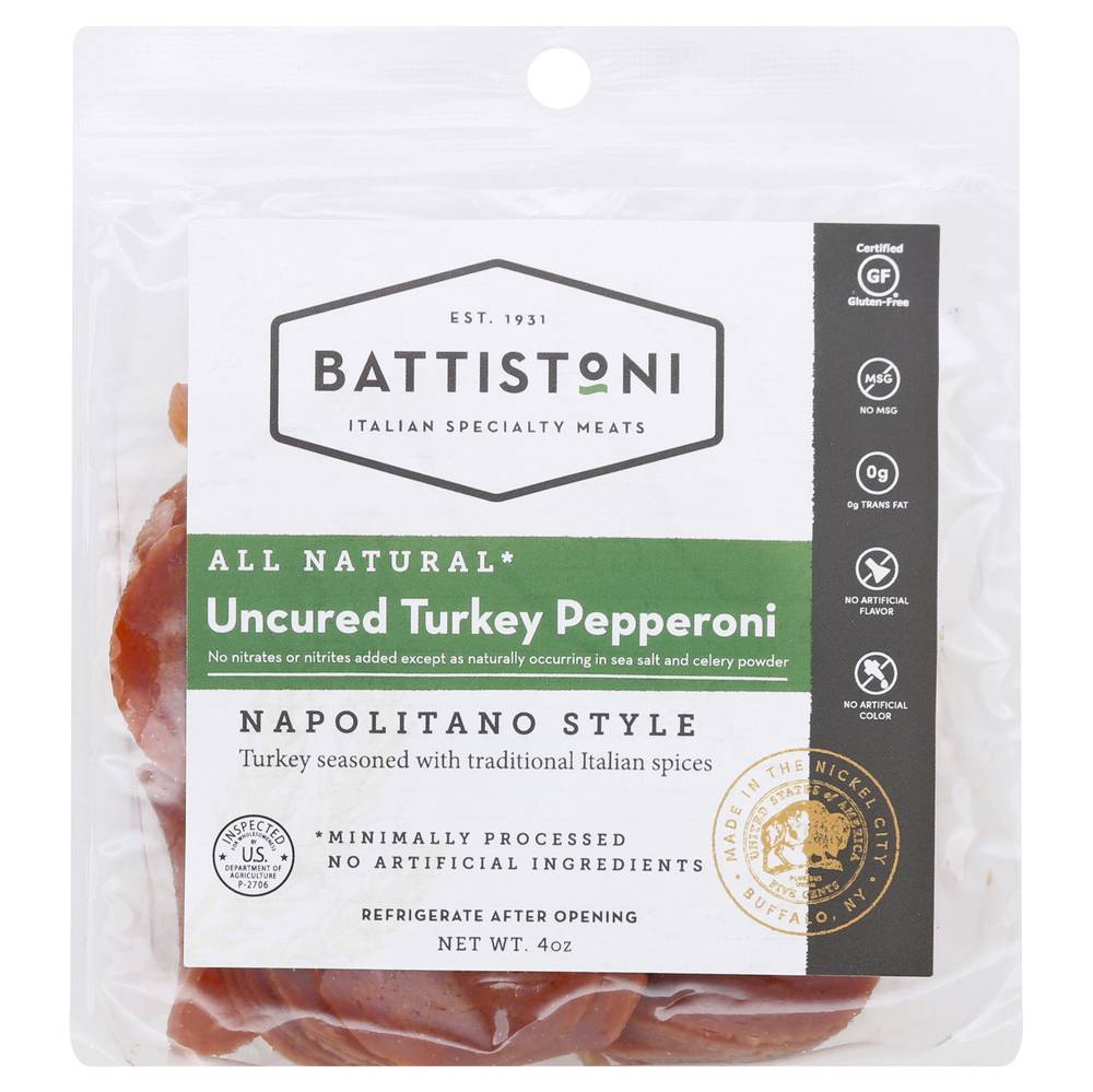 Battistoni Uncured Turkey Napolitano Style Pepperoni (4 oz)