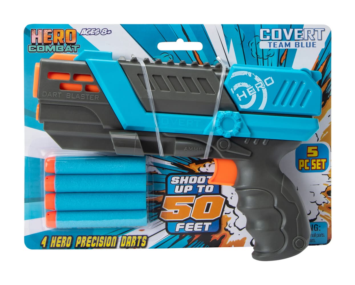 Hero Combat Covert Team 5-Pc Gun Set Blue
